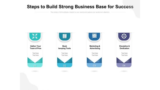 Steps To Build Strong Business Base For Success Ppt PowerPoint Presentation Gallery Format Ideas PDF