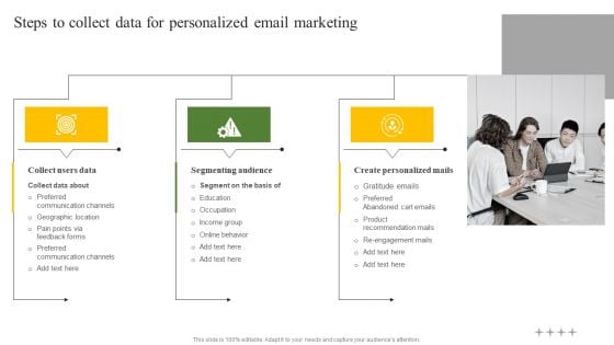 Steps To Collect Data For Personalized Email Marketing Ppt Gallery Objects PDF