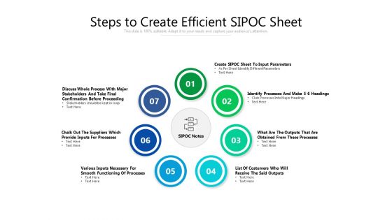 Steps To Create Efficient SIPOC Sheet Ppt PowerPoint Presentation Infographic Template Gridlines PDF