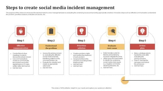 Steps To Create Social Media Incident Management Information PDF Steps To Create Social Media Incident Management Information PDF