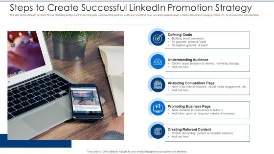 Steps To Create Successful Linkedin Promotion Strategy Diagrams PDF