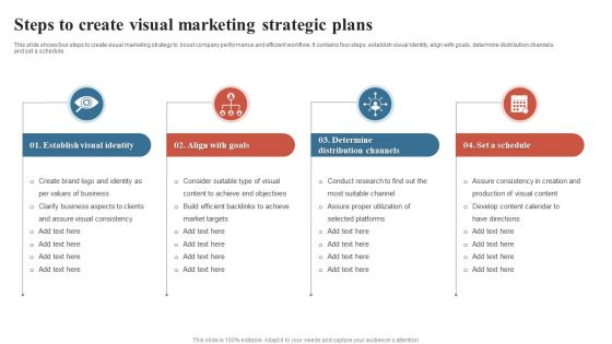 Steps To Create Visual Marketing Strategic Plans Ppt PowerPoint Presentation Infographics Styles PDF
