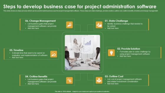 Steps To Develop Business Case For Project Administration Software Mockup PDF