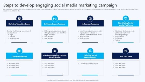 Steps To Develop Engaging Social Media Marketing Campaign B2B Electronic Commerce Startup Graphics PDF