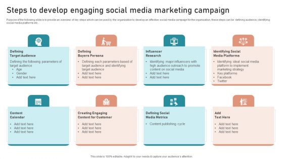 Steps To Develop Engaging Social Media Marketing Campaign Elements PDF