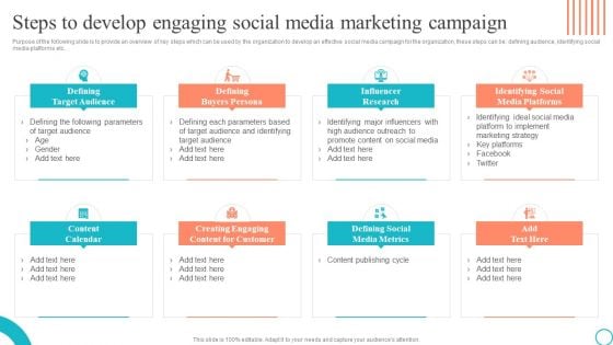 Steps To Develop Engaging Social Media Marketing Campaign Marketing Tactics To Enhance Business Slides PDF