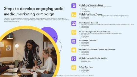 Steps To Develop Engaging Social Media Marketing Campaign Ppt PowerPoint Presentation File Deck PDF Steps To Develop Engaging Social Media Marketing Campaign Ppt PowerPoint Presentation File Deck PDF