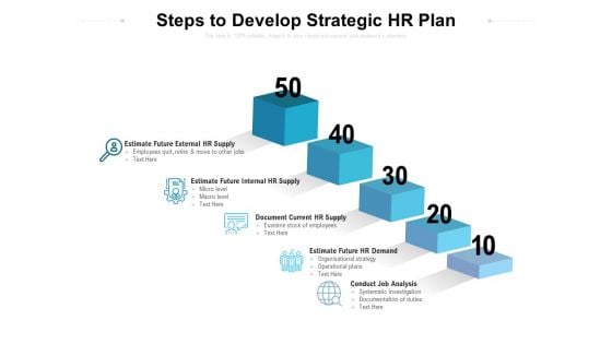 Steps To Develop Strategic HR Plan Ppt PowerPoint Presentation Ideas Styles PDF