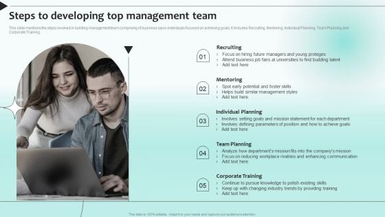 Steps To Developing Top Management Team Brochure PDF