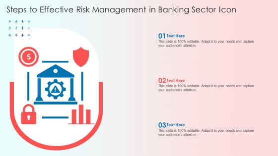 Steps To Effective Risk Management In Banking Sector Icon Summary PDF