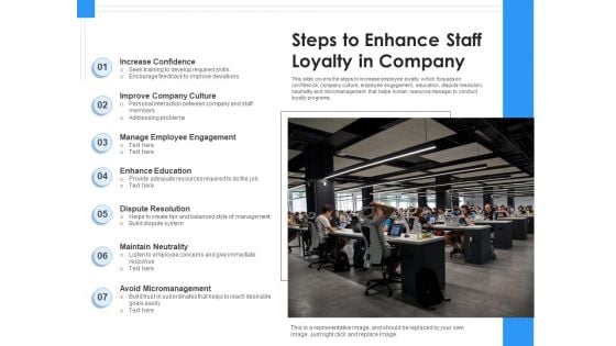 Steps To Enhance Staff Loyalty In Company Ppt PowerPoint Presentation Pictures Inspiration PDF