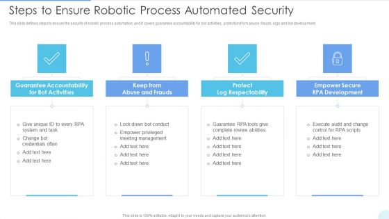 Steps To Ensure Robotic Process Automated Security Ideas PDF