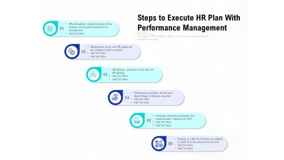 Steps To Execute HR Plan With Performance Management Ppt Styles Graphics Pictures PDF