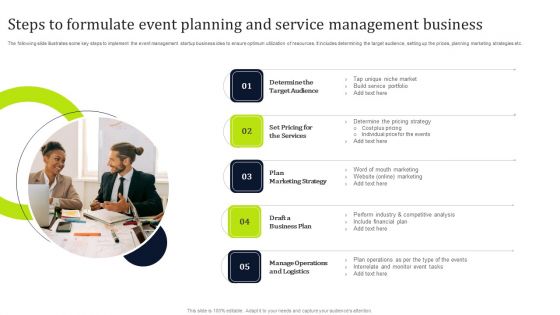 Steps To Formulate Event Planning And Service Management Business Ideas PDF