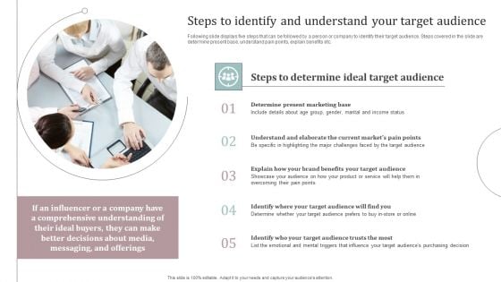 Steps To Identify And Understand Your Target Audience Ultimate Guide To Develop Personal Branding Strategy Clipart PDF Steps To Identify And Understand Your Target Audience Ultimate Guide To Develop Personal Branding Strategy Clipart PDF