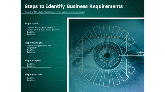 Steps To Identify Business Requirements Ppt PowerPoint Presentation Inspiration Vector PDF