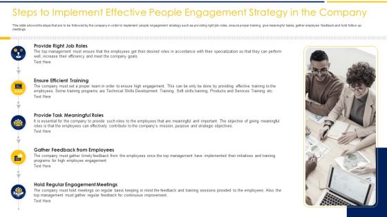 Steps To Implement Effective People Engagement Strategy In The Company Ppt Professional Slide Portrait PDF