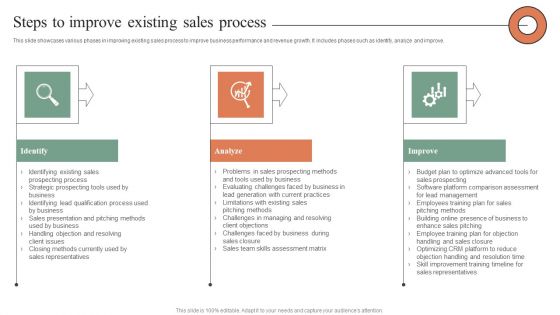 Steps To Improve Existing Sales Process Formats PDF