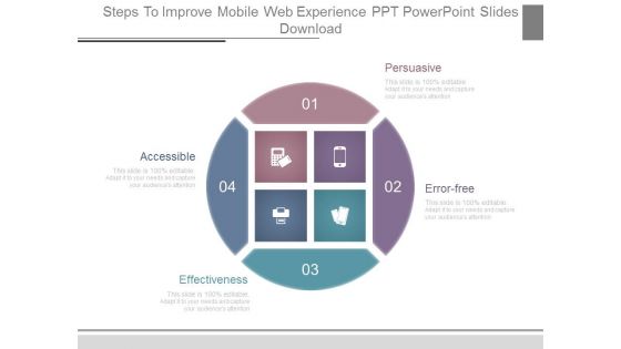 Steps To Improve Mobile Web Experience Ppt Powerpoint Slides Download