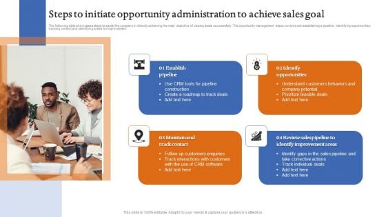 Steps To Initiate Opportunity Administration To Achieve Sales Goal Elements PDF Steps To Initiate Opportunity Administration To Achieve Sales Goal Elements PDF