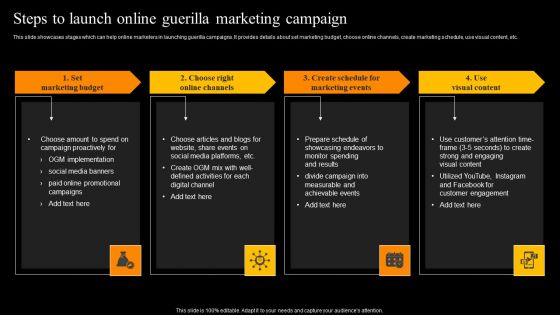 Steps To Launch Online Guerilla Marketing Campaign Microsoft PDF