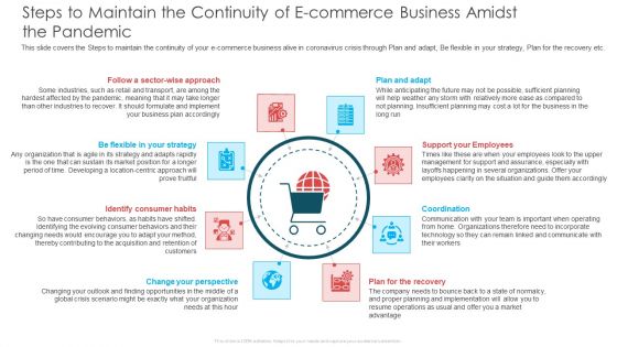 Steps To Maintain The Continuity Of E Commerce Business Amidst The Pandemic Information PDF