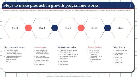 Steps To Make Production Growth Programme Works Designs PDF