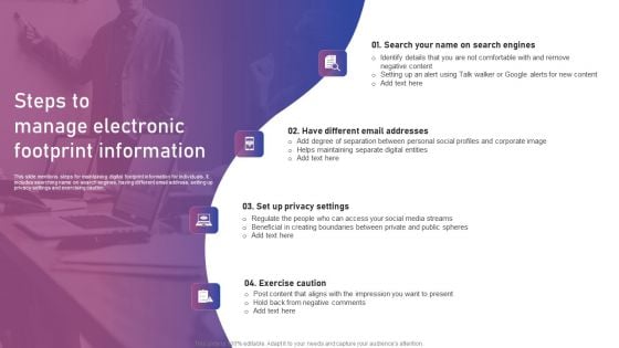 Steps To Manage Electronic Footprint Information Information PDF Steps To Manage Electronic Footprint Information Information PDF