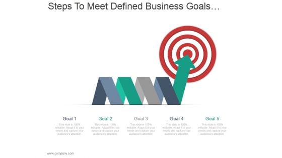 Steps To Meet Defined Business Goals Ppt PowerPoint Presentation Background Images