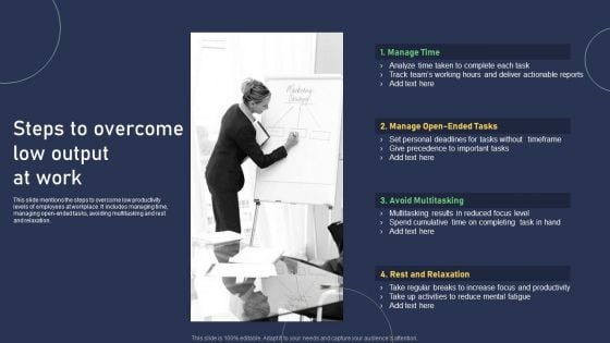 Steps To Overcome Low Output At Work Graphics PDF Steps To Overcome Low Output At Work Graphics PDF