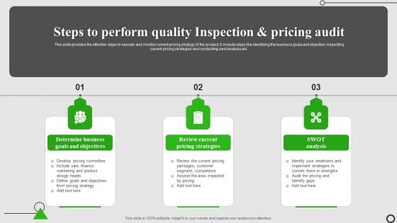 Steps To Perform Quality Inspection And Pricing Audit Microsoft PDF