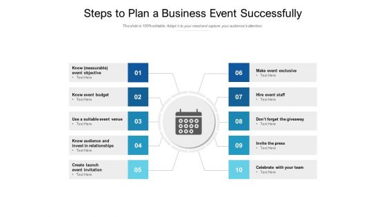 Steps To Plan A Business Event Successfully Ppt PowerPoint Presentation Inspiration Information