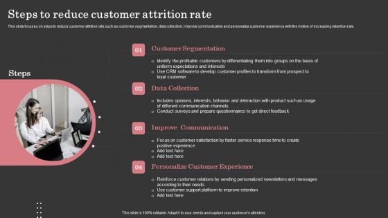 Steps To Reduce Customer Attrition Rate Ppt File Formats PDF Steps To Reduce Customer Attrition Rate Ppt File Formats PDF