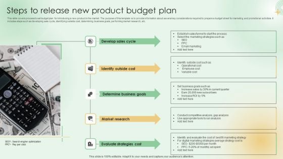Steps To Release New Product Budget Plan Elements PDF Steps To Release New Product Budget Plan Elements PDF