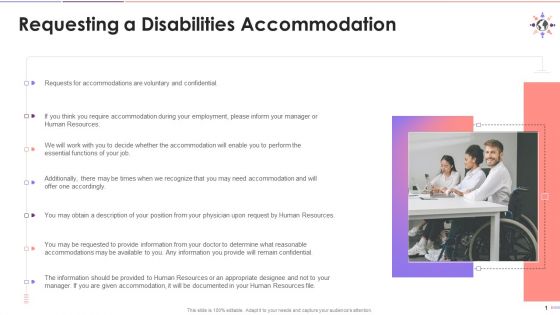 Steps To Request A Disability Accommodation Training Ppt