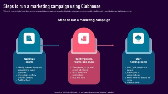 Steps To Run A Marketing Campaign Using Clubhouse Microsoft PDF