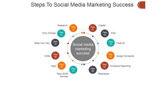 Steps To Social Media Marketing Success Ppt PowerPoint Presentation Portfolio Skills