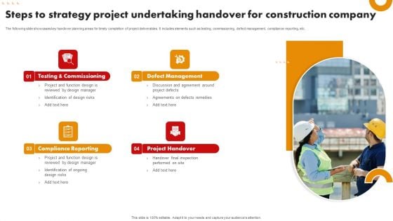 Steps To Strategy Project Undertaking Handover For Construction Company Download PDF