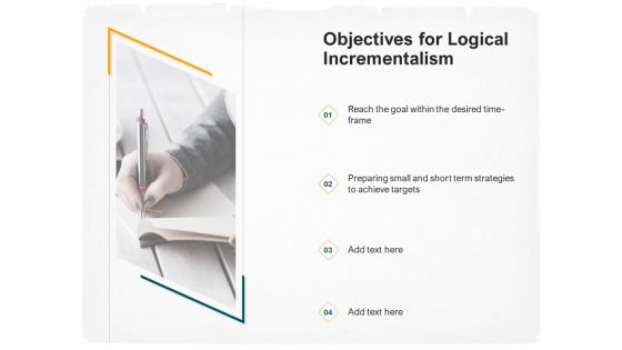 Stepwise Strategy Objectives For Logical Incrementalism Ppt Infographics Background PDF