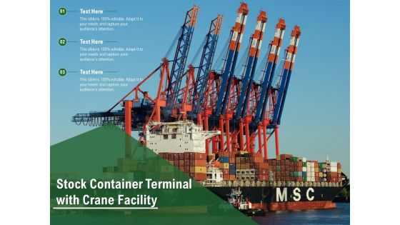 Stock Container Terminal With Crane Facility Ppt PowerPoint Presentation File Graphic Images PDF