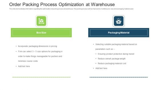 Stock Control System Order Packing Process Optimization At Warehouse Ppt Summary Background Designs PDF