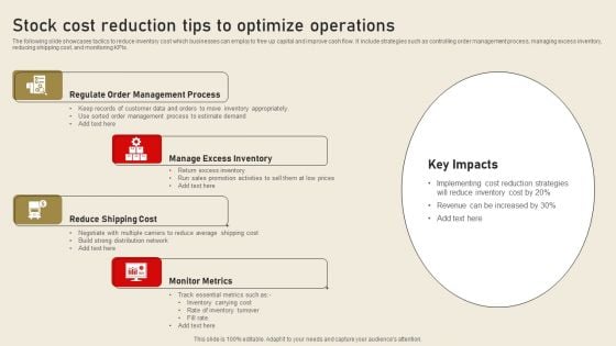 Stock Cost Reduction Tips To Optimize Operations Brochure PDF