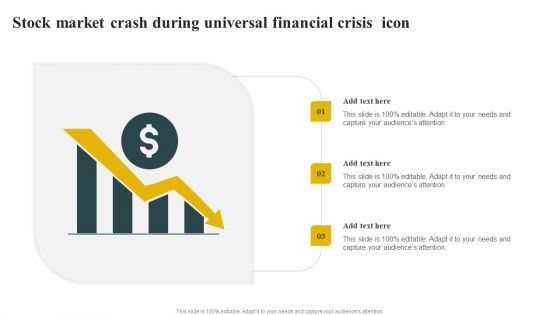 Stock Market Crash During Universal Financial Crisis Icon Icons PDF