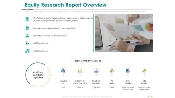 Stock Market Research Report Equity Research Report Overview Guidelines PDF