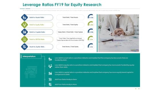 Stock Market Research Report Leverage Ratios FY19 For Equity Research Ppt Infographics Elements PDF