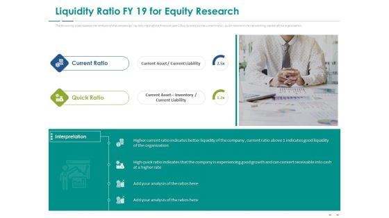 Stock Market Research Report Liquidity Ratio FY 19 For Equity Research Diagrams PDF