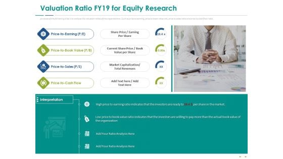 Stock Market Research Report Valuation Ratio FY19 For Equity Research Ppt PowerPoint Presentation Model Background Images PDF