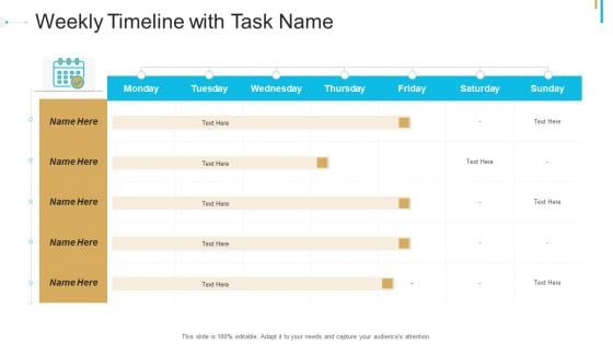 Stock Offering As An Exit Alternative Weekly Timeline With Task Name Diagrams PDF