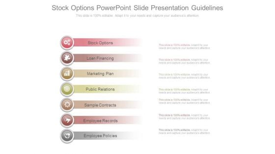 Stock Options Powerpoint Slide Presentation Guidelines