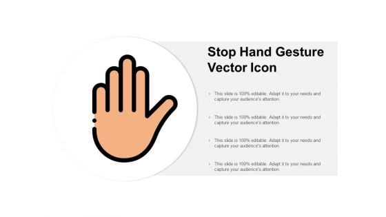 Stop Hand Gesture Vector Icon Ppt PowerPoint Presentation Portfolio Mockup